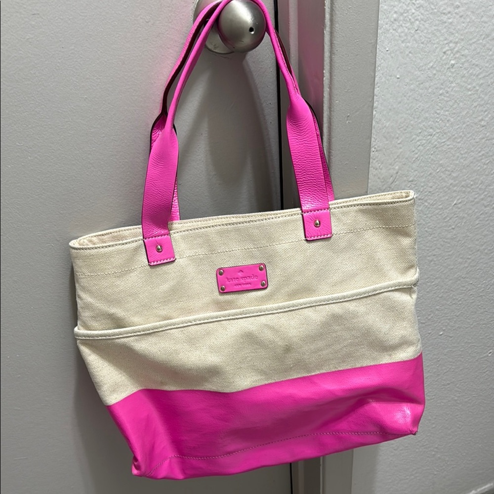 Pink and Cream Tote Bag Kate Spade